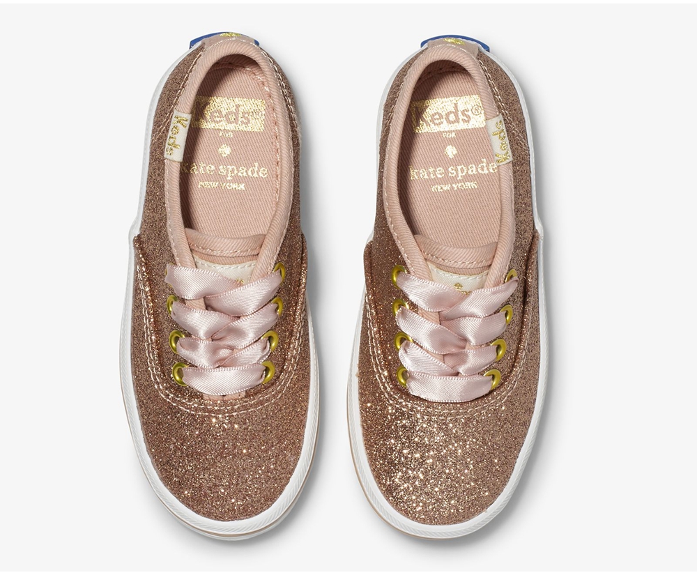 Tenis Keds Niña Rosas Dorados - Kate Spade New York Champion Glitter - 4573-MFLET